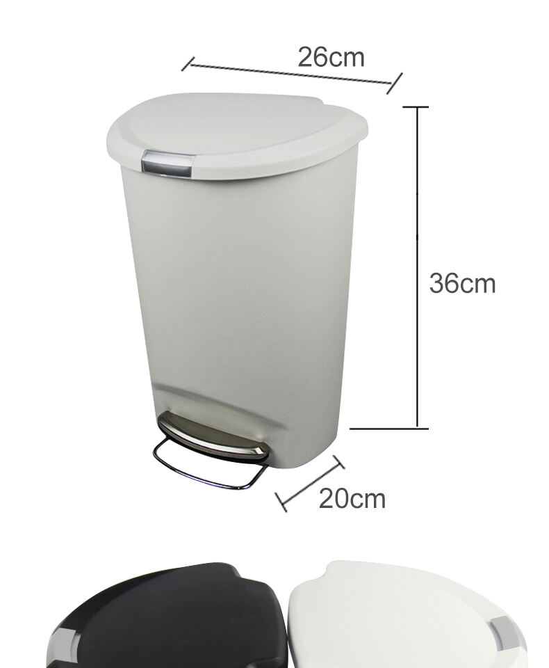 Plastic Home Kitchen Garbage Wast Trash Can  Indoor Trash Bin  Plastic Foot Pedal Rubbish Bin Eco-friendly manufacture