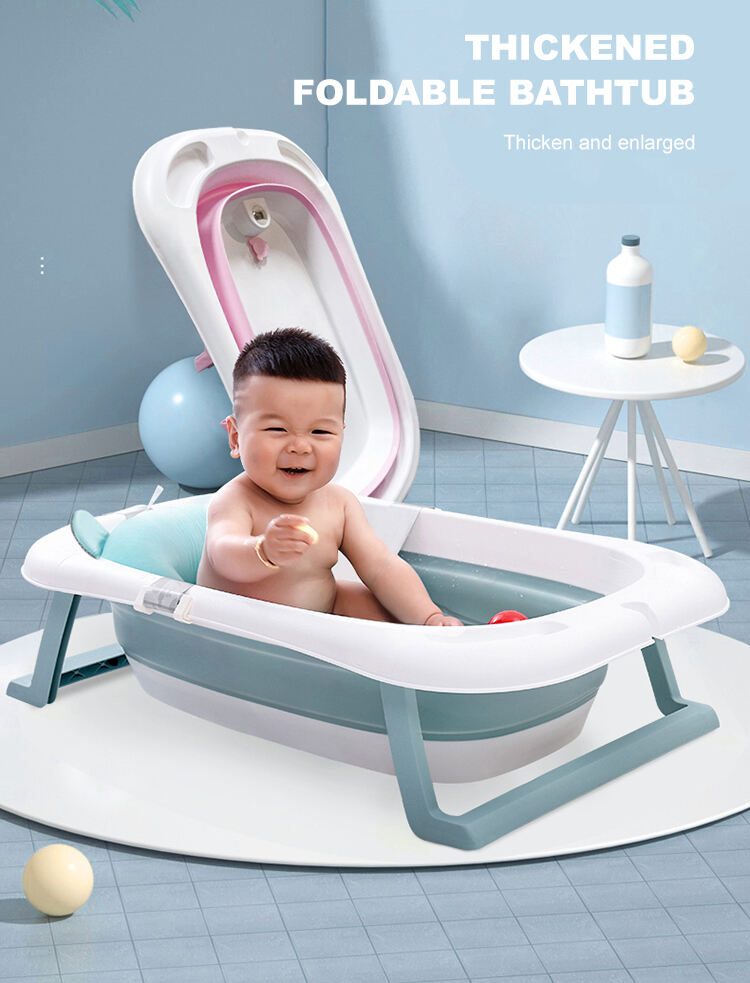 Newborn Baby Folding Bath Tub Plastic Collapsible Baby Bathtub Portable Bathtub For Toddler Space Saving manufacture