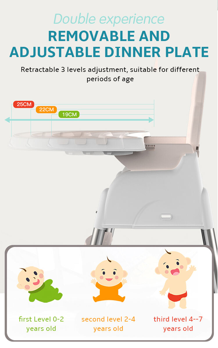 New Type Top Sale Highchair 3 In 1 Plastic Baby Dinning Chair Toddler High chair With Tray And Seat Belt supplier