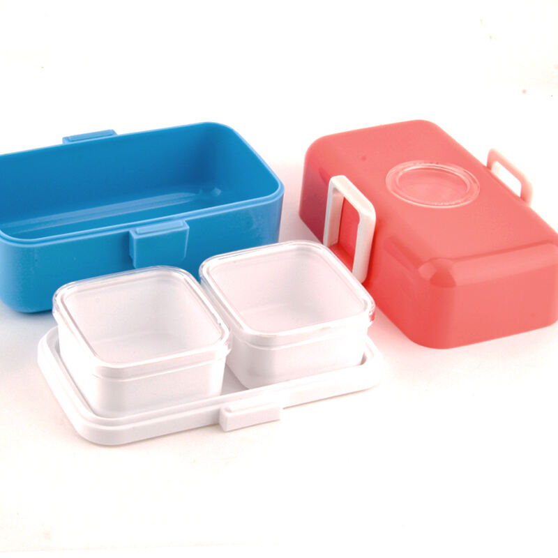 Newest Fashional Plastic PP Lunch Bento Box 2 layers Kids Plastic Tiffin Box Lunch Container For Student Reusable factory