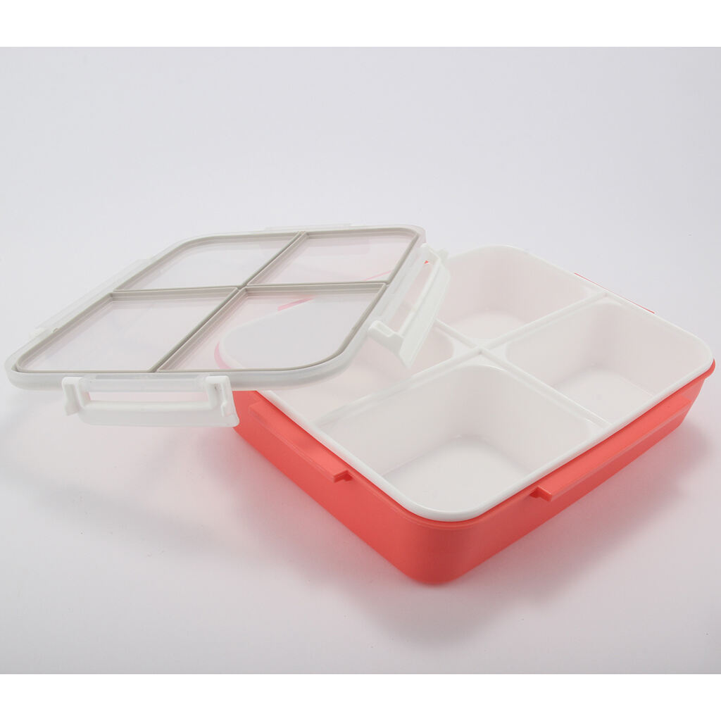 Wholesale Plastic PP Lunch Box  Four Compartments Bento Box Office School Microwave Plastic Food Container Reusable details