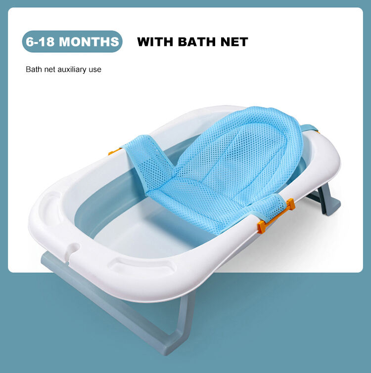 Newborn Baby Folding Bath Tub Plastic Collapsible Baby Bathtub Portable Bathtub For Toddler Space Saving details