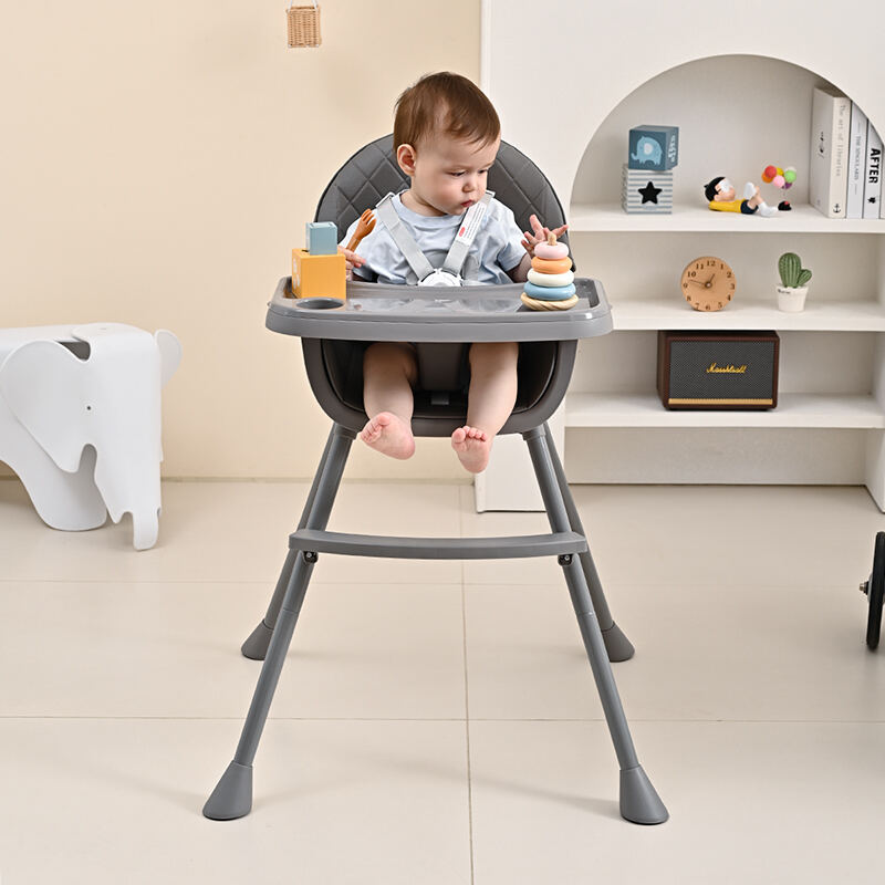 modern design toddler highchair with iron tube legs multifunctional soft touch baby high chair with cover manufacture