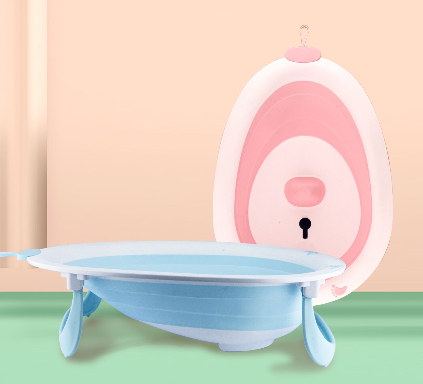 Household New Easy Folding  Baby Bathtub Newborn Infant Portable  Bath tub Plastic Baby Bath Basin manufacture