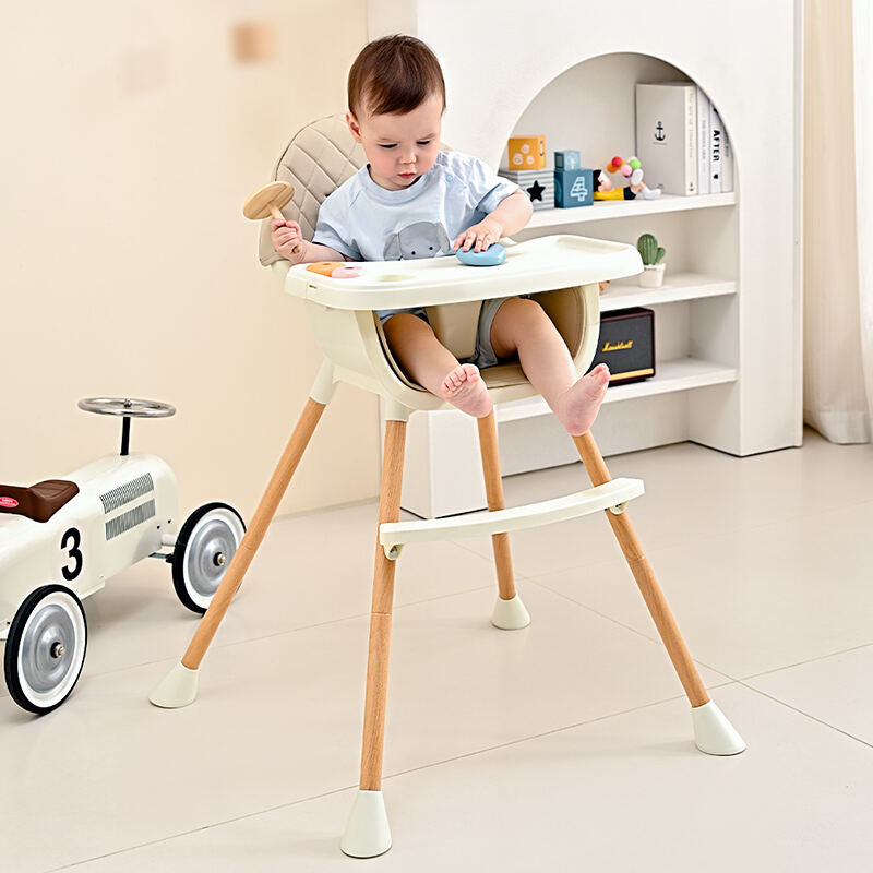 modern design toddler highchair with iron tube legs multifunctional soft touch baby high chair with cover factory