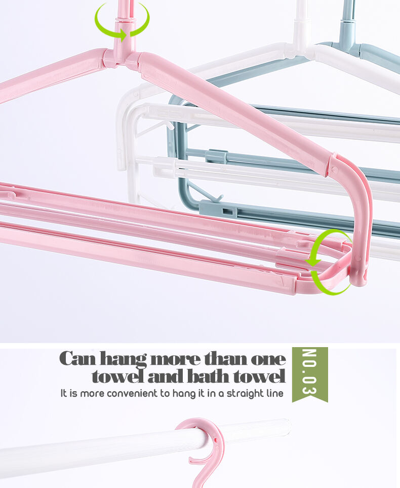 Good Quality Convenient Retractable Space Saving Plastic Clothes Hanger Tower Hanger Plastic Tower Rack Bathroom manufacture