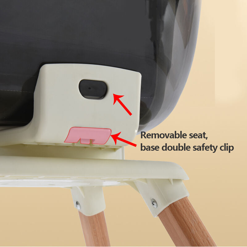 Rotating 360 Degree Plastic Baby Highchair Newest Design Kids Highchair Revolve Feeding Highchair Wooden Leg factory