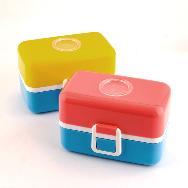 Newest Fashional Plastic PP Lunch Bento Box 2 layers Kids Plastic Tiffin Box Lunch Container For Student Reusable details