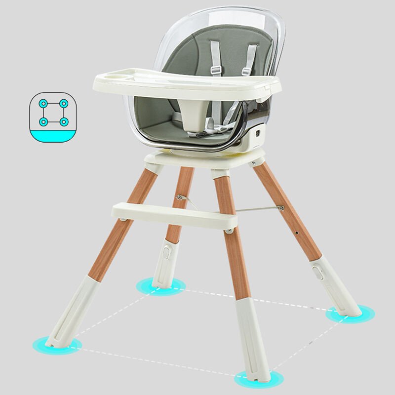 Rotating 360 Degree Plastic Baby Highchair Newest Design Kids Highchair Revolve Feeding Highchair Wooden Leg supplier