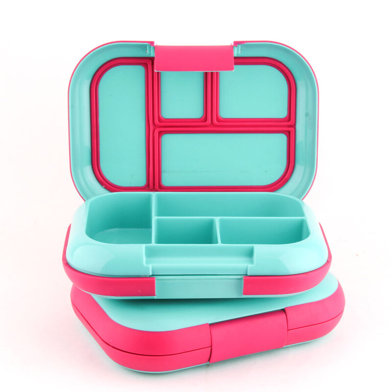 New Style Plastic Lunch Box 4 Compartment Bento Box Leakproof Plastic School Lunch Container Reusable factory