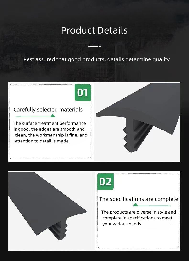 Epdm Pvc Silicone Rubber Extrusion Seal Strip Solar Photovoltaic Panel T-shaped Rubber Gasket Seal manufacture