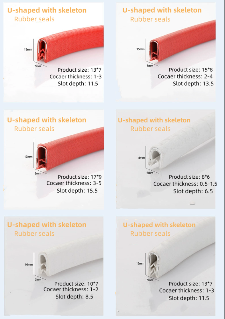 Custom Door Edge Protective Rubber Sealing Strip manufacture