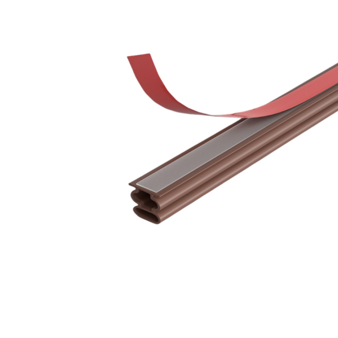 Adhesive door sealing strip for wooden door manufacture