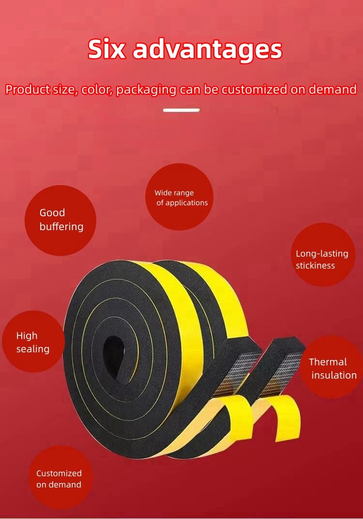 Yellow Self Adhesive Foam Rubber Seal Strip details