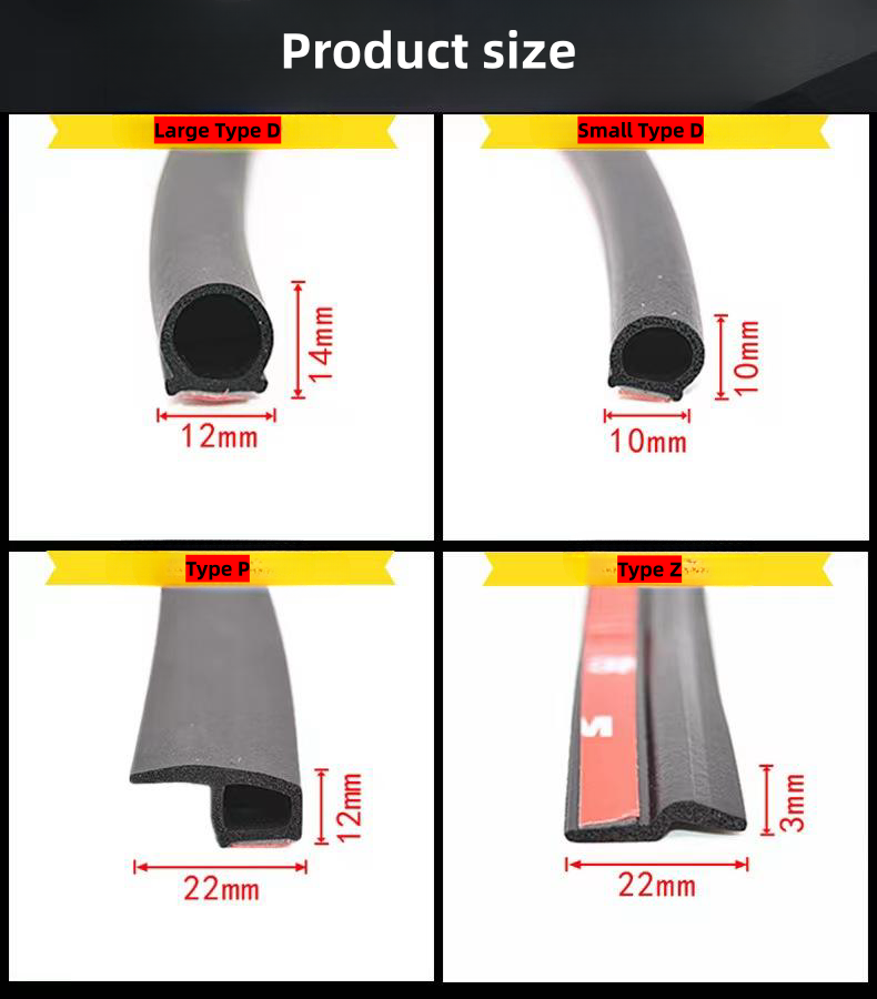 EPDM Soundproof Car Door Seal Rubber details