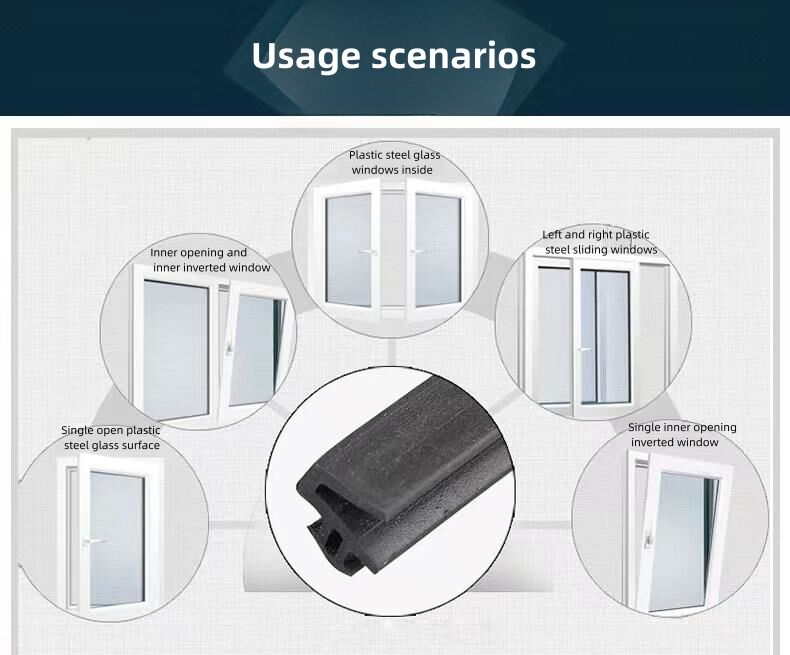 Fornitore di strisce sigillanti in gomma siliconica per porte e finestre estruse piatte impermeabili