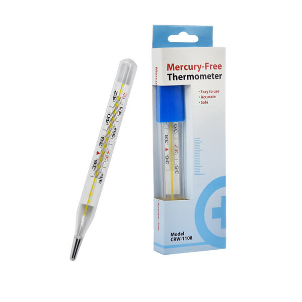 Résultats de température faciles à lire et fiables avec un thermomètre oral sans mercure.