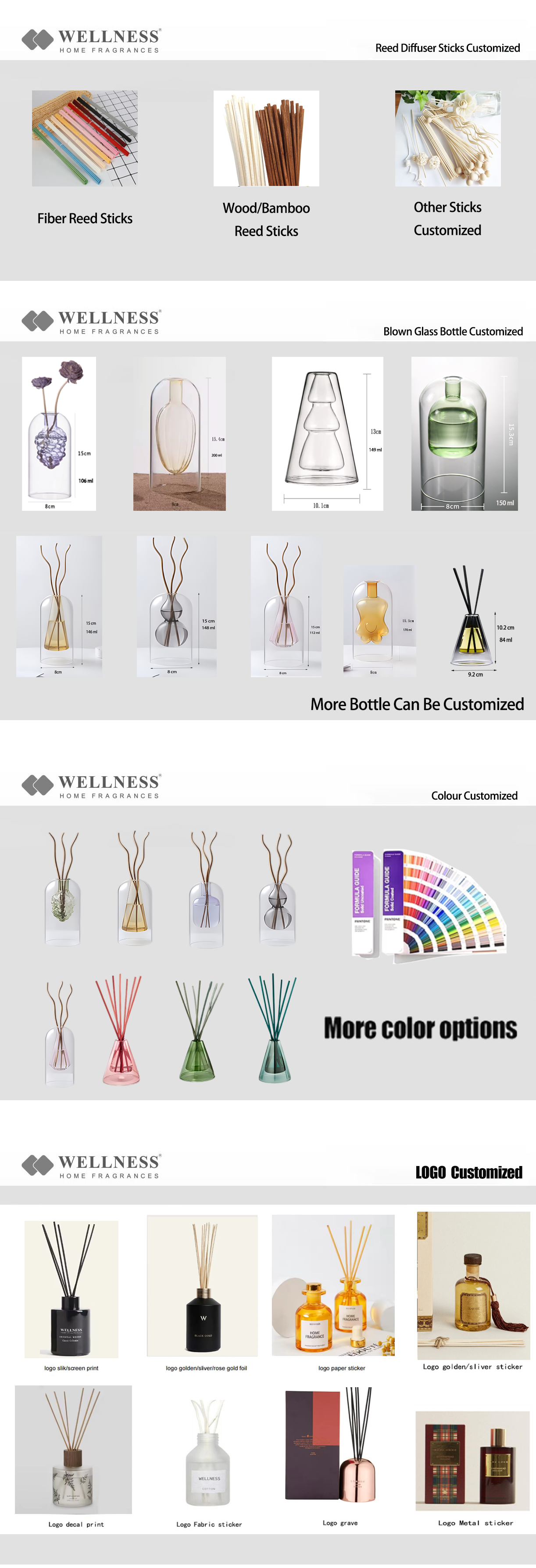 product wholesale  premium blown glass reed diffuser and refill aroma essential oils aromatherapy home decor diffuser gift sets-9