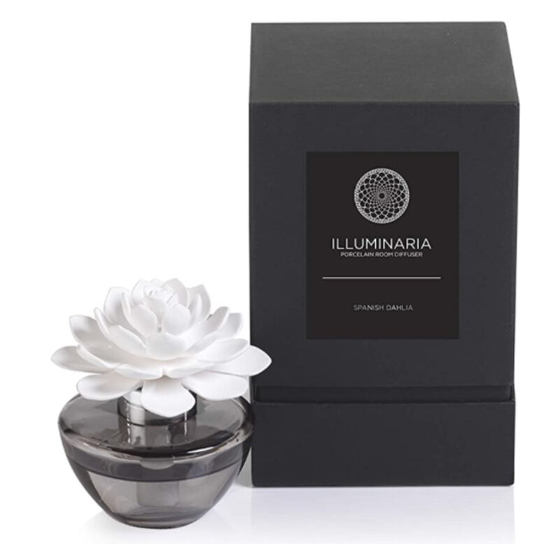 Home Fragrance  Manufacturers Custom White Ceramic Flower Glass Bottle Perfume Aroma Essential Oils aromatherapy Reed Diffuser details