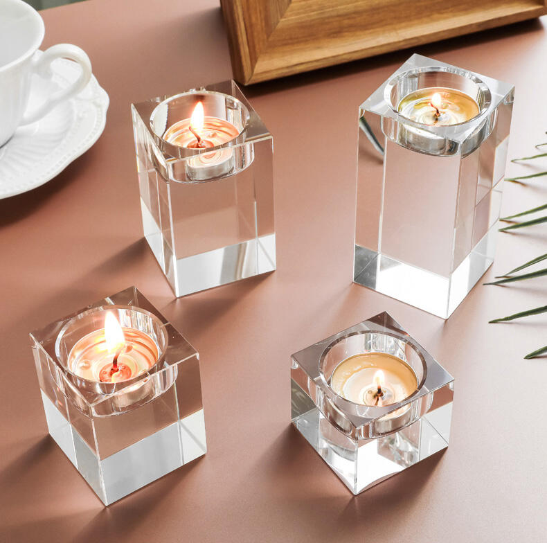 product high end transparent glass candlestick aromatherapy candle furniture decoration holiday activity dinner decoration-1