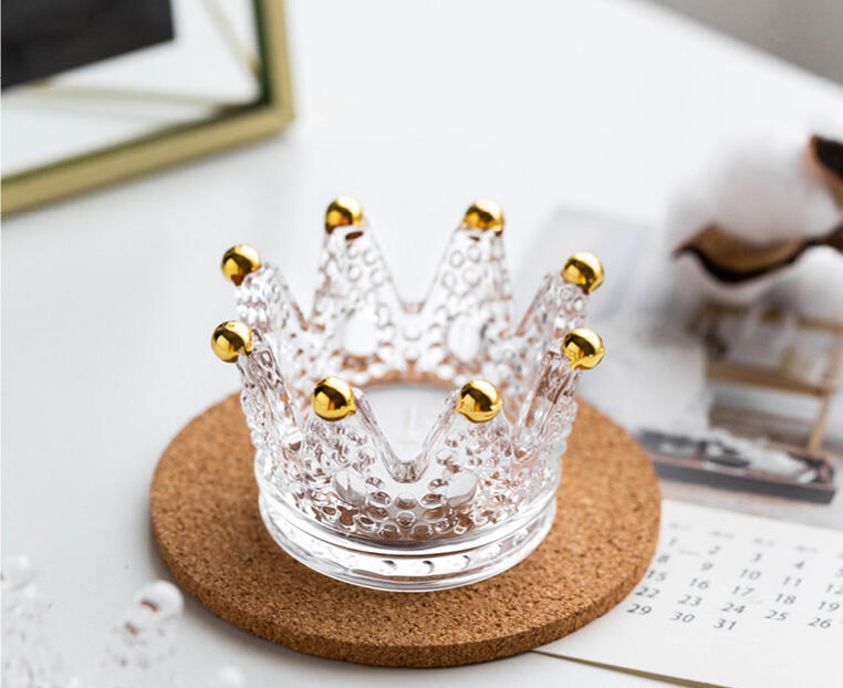 product wholesale luxury crown shaped glass candlestick scented candle party hotel holiday high end decorations-5