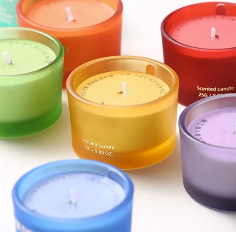 product wholesale custom cute mini rainbow ground glass jar soy wax scented candle sets home decor fragrance aroma candles gift sets-5