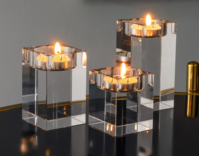 product high end transparent glass candlestick aromatherapy candle furniture decoration holiday activity dinner decoration-4