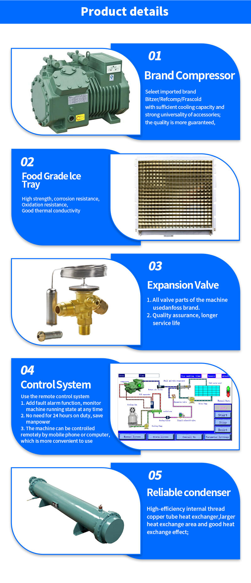 2T-10t commercial pellet ice machine price plus chiller packaging machine details