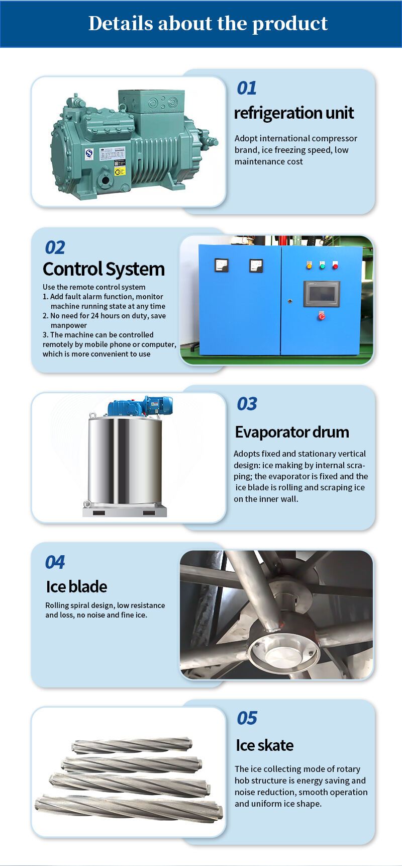 For fishing and catering industry flake ice machine daily output of 5 tons can be customized details