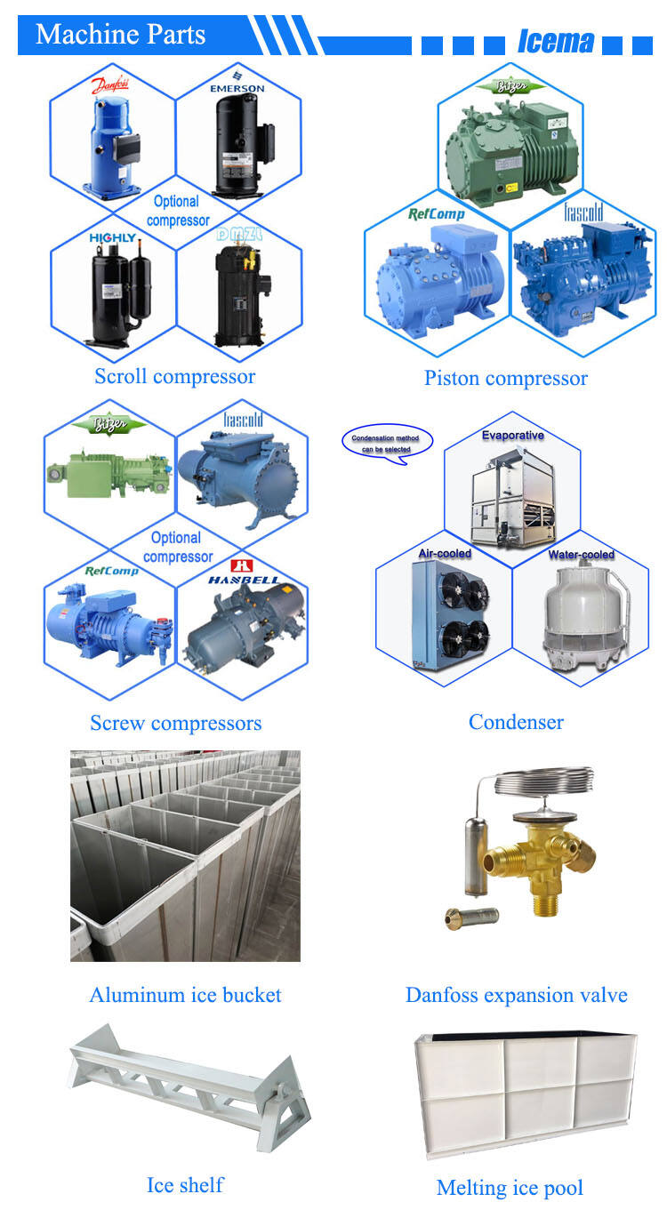 Fábrica de máquinas industriales para fabricar hielo en bloques 25T