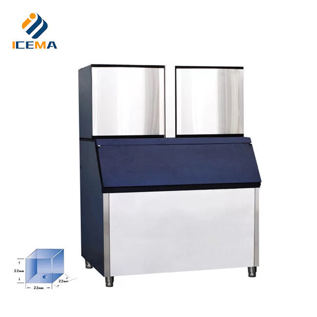 Commercial 1Ton Cube Ice Machine For Beverage Wine Tea