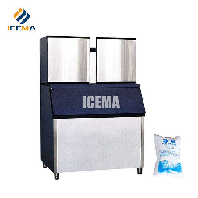 Commercial 1000kg/24h glaciem cubum faciens machina