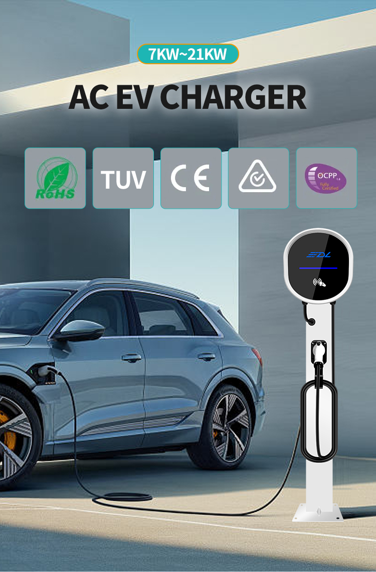 Carregador solar EV para carro elétrico OEM ODM Tipo 2 Ocpp AC Wall Box Home EV Estação de carregamento com detalhes de exibição