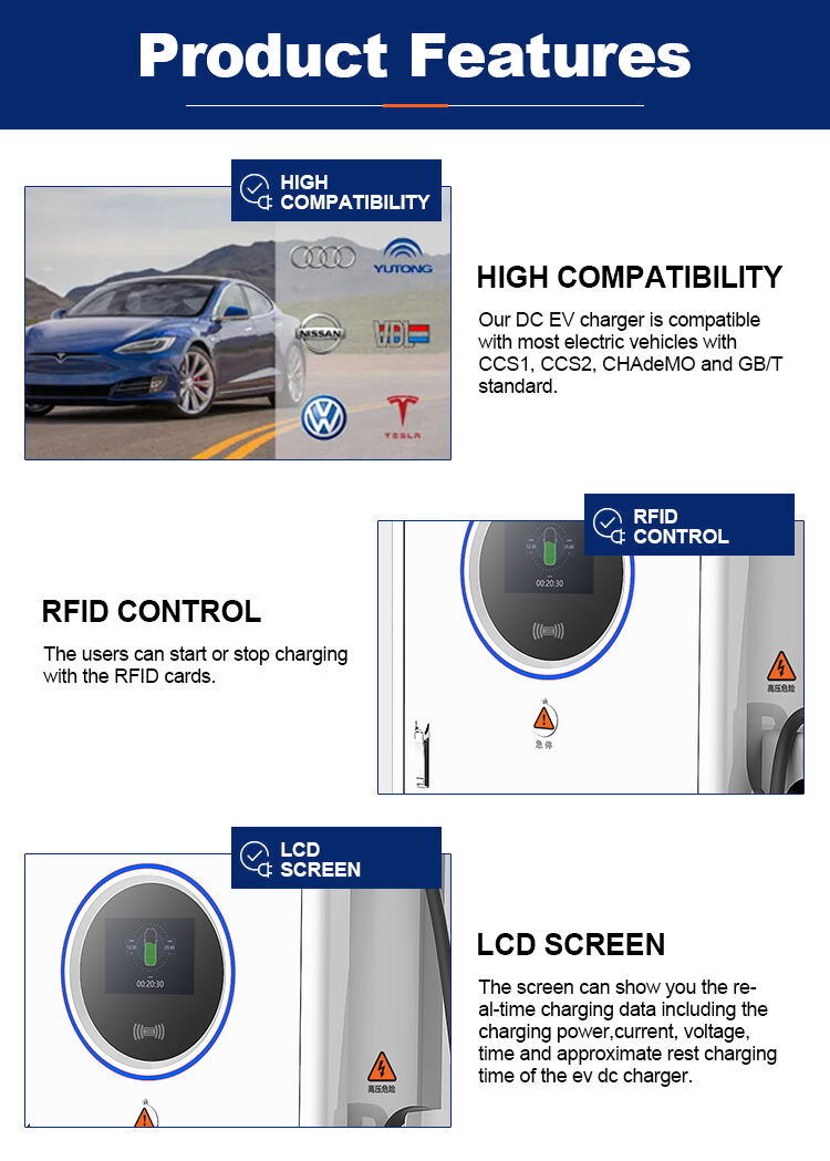 ccs2 dc ev charger 20kw 50kw 60KW 100KW 160KW dc fast level 3 ev charging stations for electric vehicles details