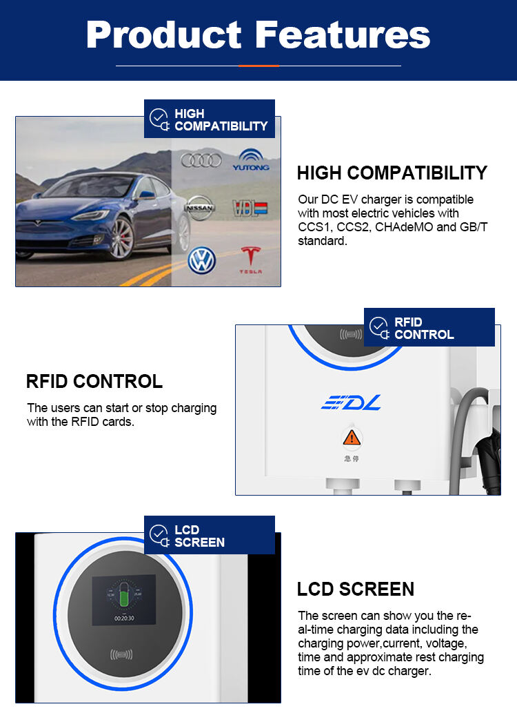 EV charger manufacturers integrated DC 60kw 120kw CCS Type2 EV DC charging pile electric vehicle car charging station supplier