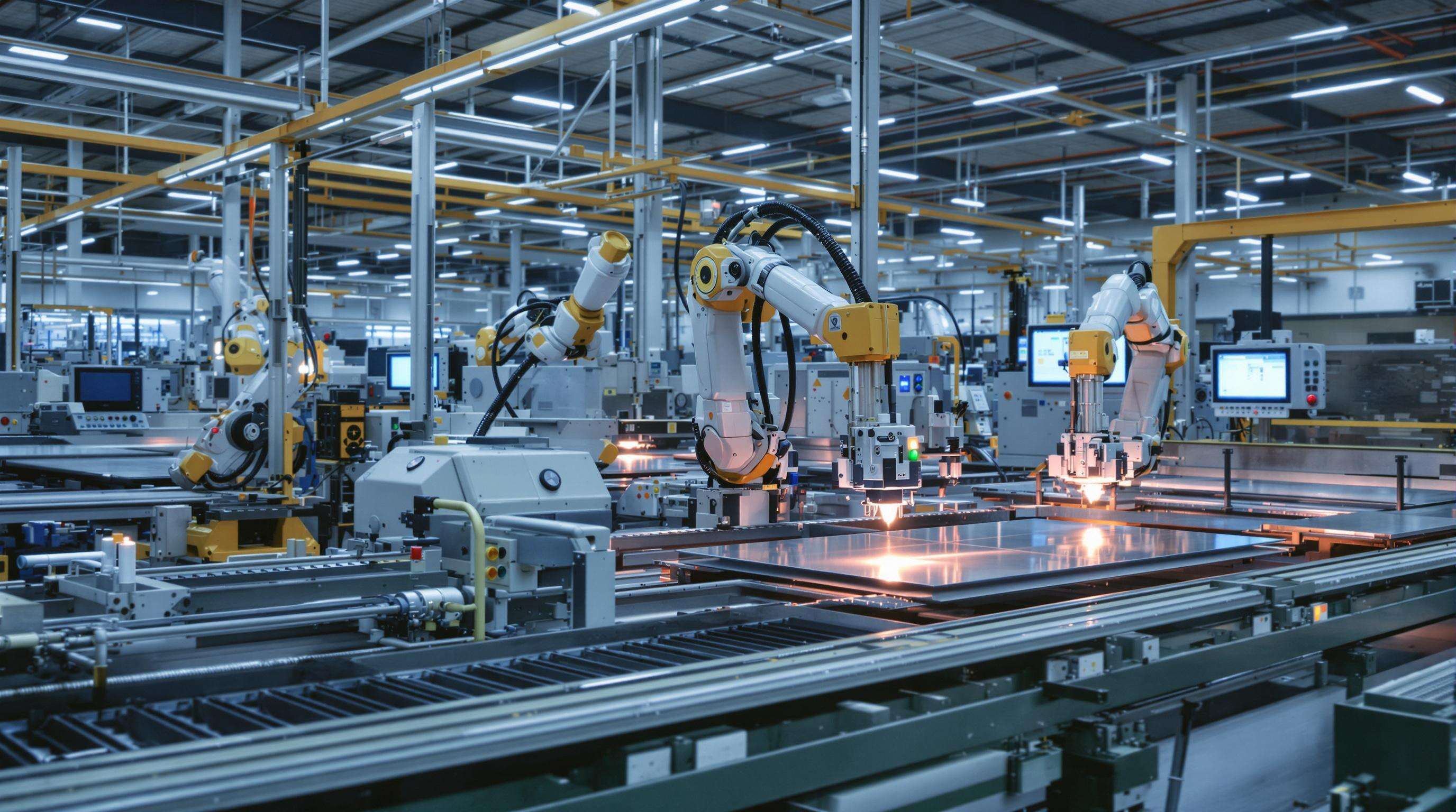 Robotic automation with laser cutting machines in a smart factory setting