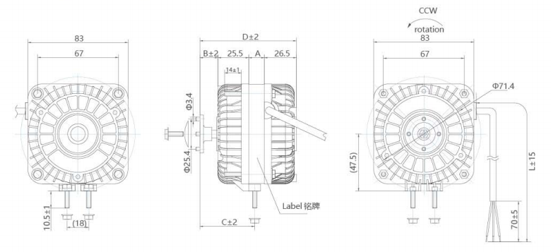 product shaded pole motor aluminum fan cooling blade for refrigerator condenser motor fan blade-55