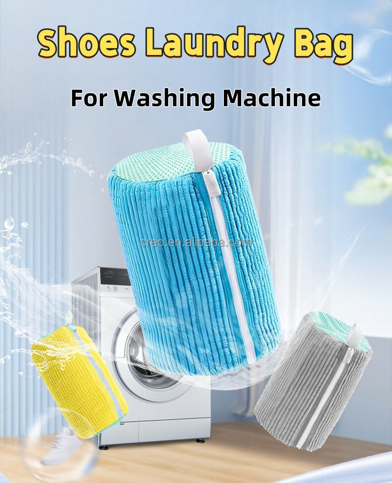 Durable Chenille Shoes Laundry Bag Sneakers Washing Bag with Zipper & Breathable Mesh for Washing Machine Use manufacture