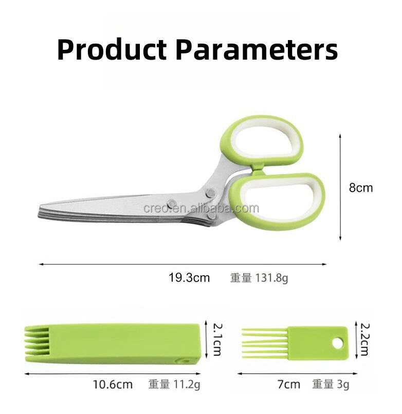 Modern Creative Stainless Steel Five-Layer Kitchen Scissors Herb Scissors Vegetable Cutter for Herbs Parsley Chilli Green Onions details