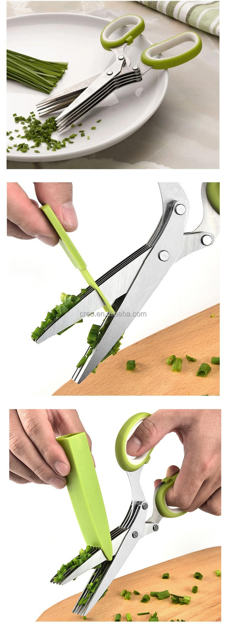 Modern Creative Stainless Steel Five-Layer Kitchen Scissors Herb Scissors Vegetable Cutter for Herbs Parsley Chilli Green Onions supplier