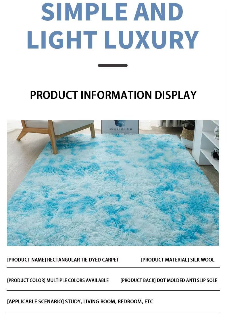 product light luxury home decor rugs high pile soft fluffy area carpet with tie dyed colors for livingroom girls kids baby bedroom-33