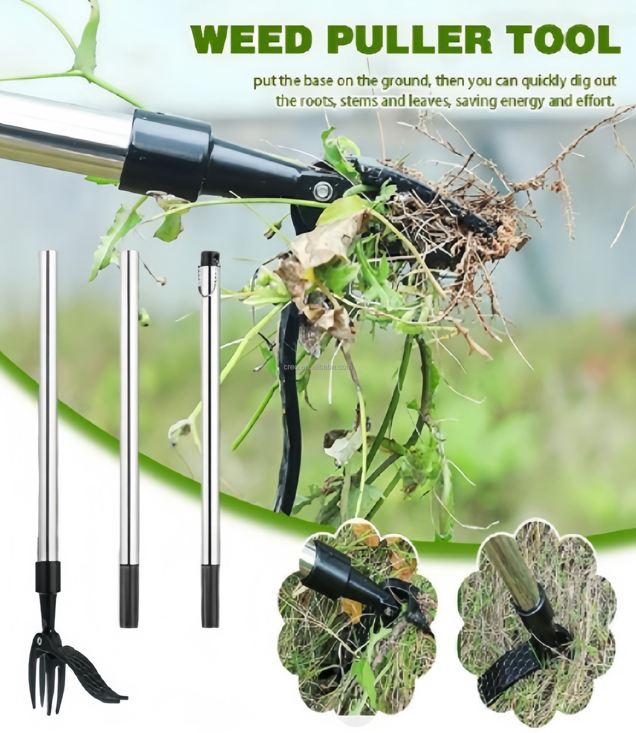 Stand Up Weed Pulling Tool Vertical Weeder With Foot Pedal & 4 Claws Steel Head Garden Hand Tools Grass Shovel for Weed Removal manufacture