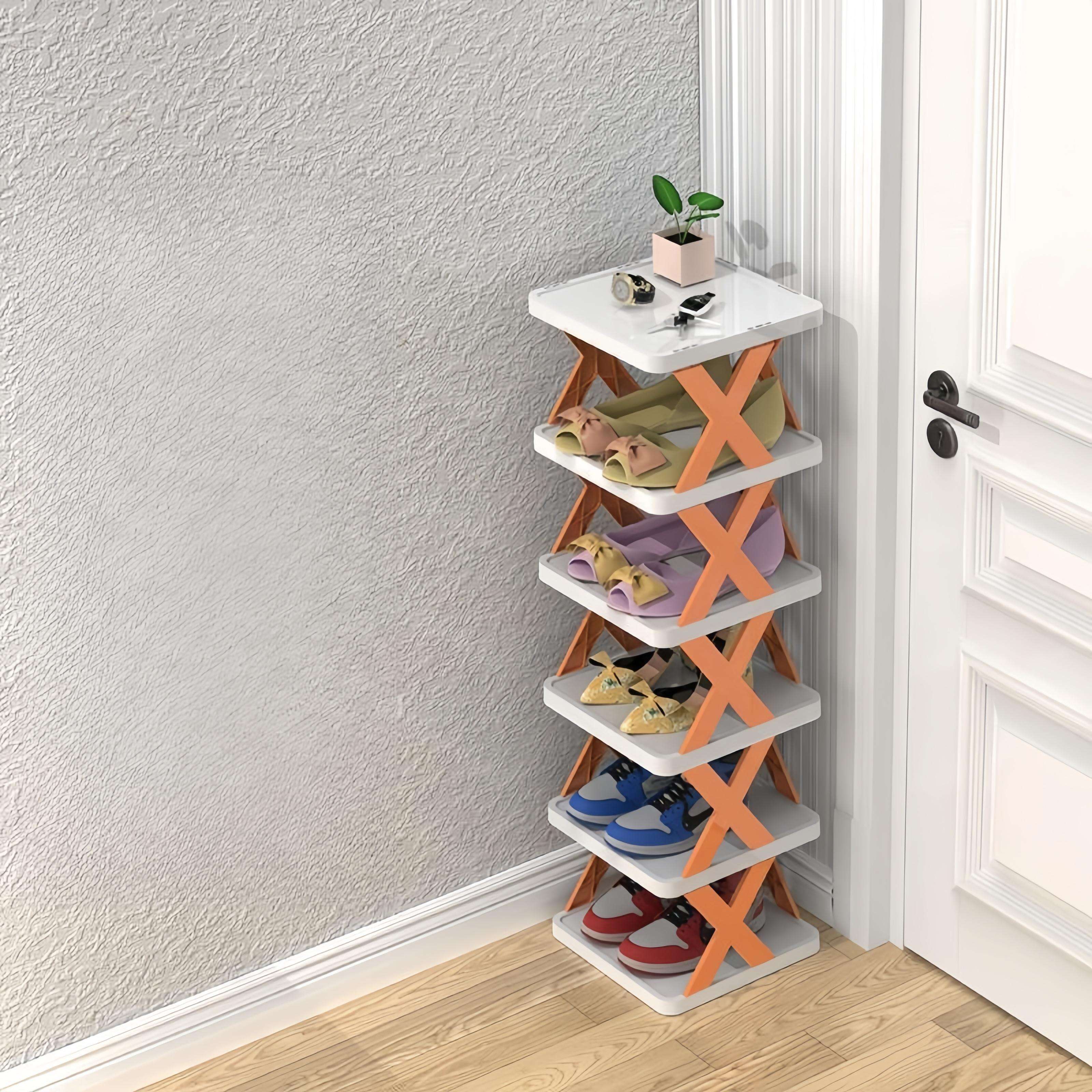 Hot Selling Multi-Layer Shoe Rack Stackable Standing PP Plastic Shoes Storage Organizer Shelf for for Hallway Entrance Bedroom details