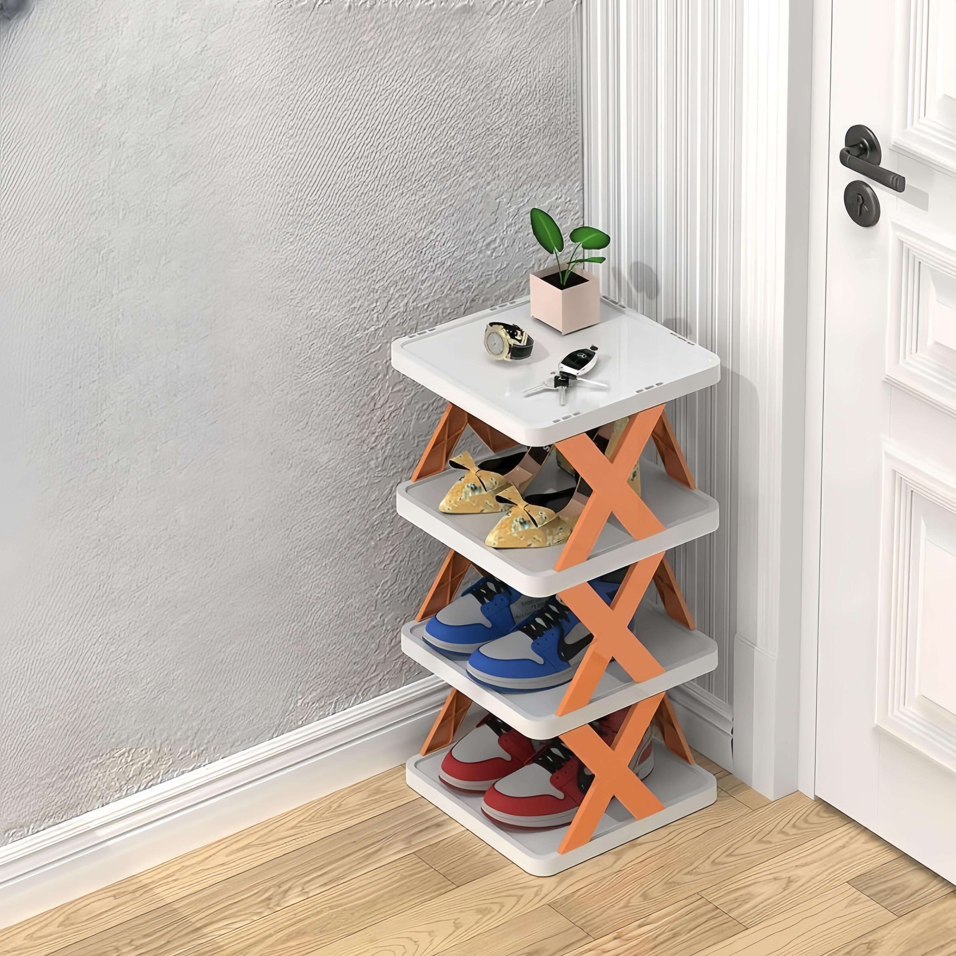 Hot Selling Multi-Layer Shoe Rack Stackable Standing PP Plastic Shoes Storage Organizer Shelf for for Hallway Entrance Bedroom details