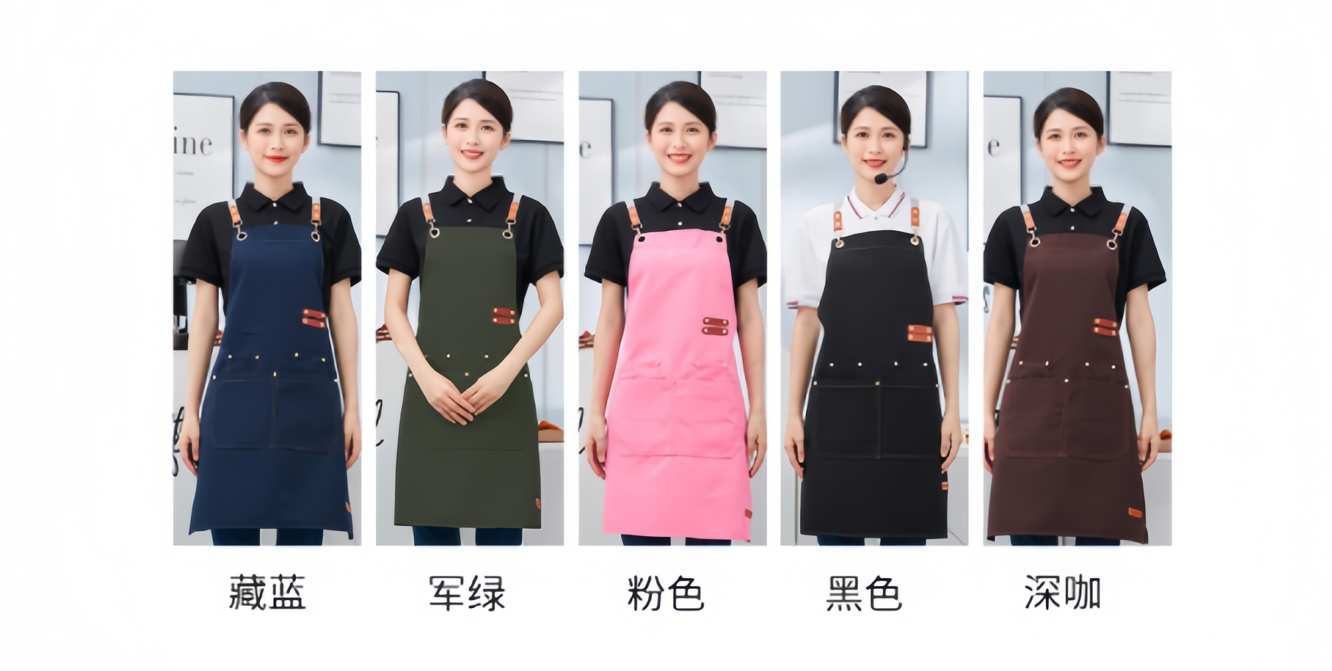 Wholesale Customized Waterproof Oil Resistant Kitchen Canvas Apron with Pockets for Restaurants Coffee Shops Garden BBQ Salons details