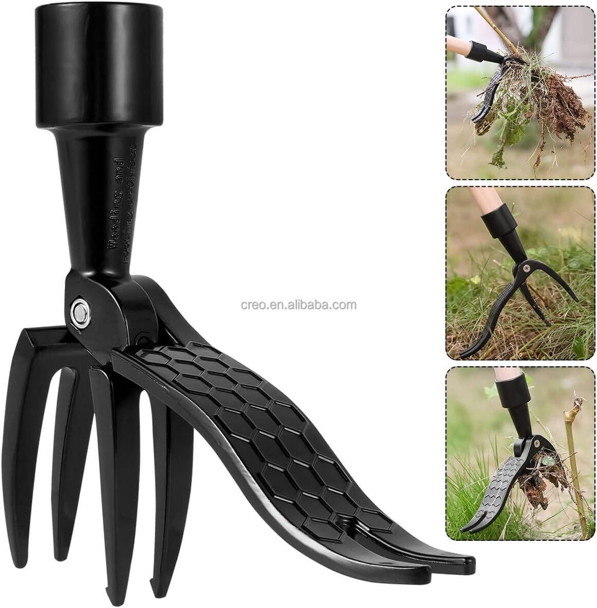 Stand Up Weed Pulling Tool Vertical Weeder With Foot Pedal & 4 Claws Steel Head Garden Hand Tools Grass Shovel for Weed Removal factory