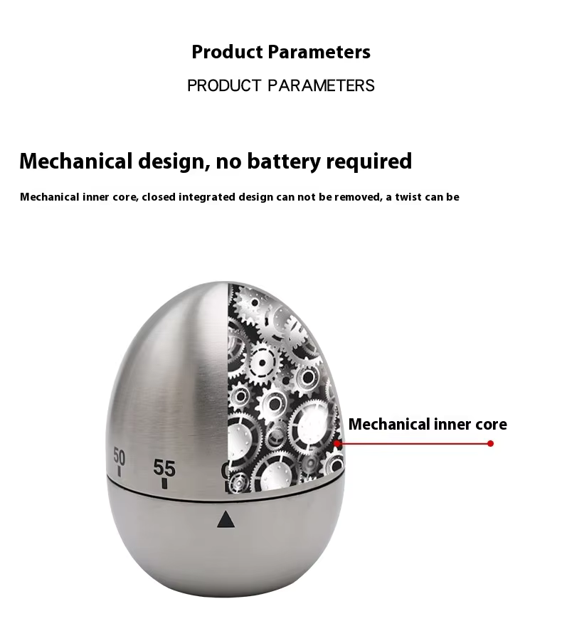 product creative egg shaped stainless steel kitchen timer mechanical rotation alarm for baking cooking time reminder countdown-33