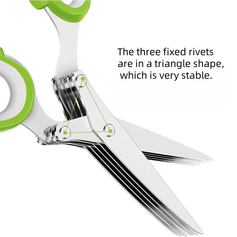 Modern Creative Stainless Steel Five-Layer Kitchen Scissors Herb Scissors Vegetable Cutter for Herbs Parsley Chilli Green Onions factory