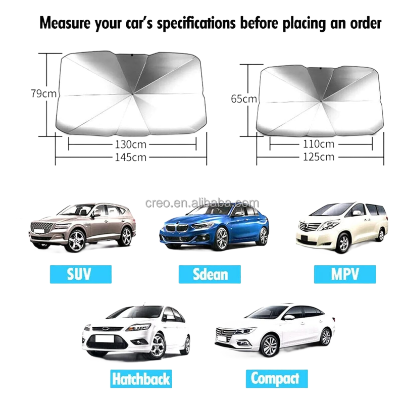 product hot selling car front windshield shades folding uv protection  heat insulation car sunshade umbrella anti ultraviolet parasol-33