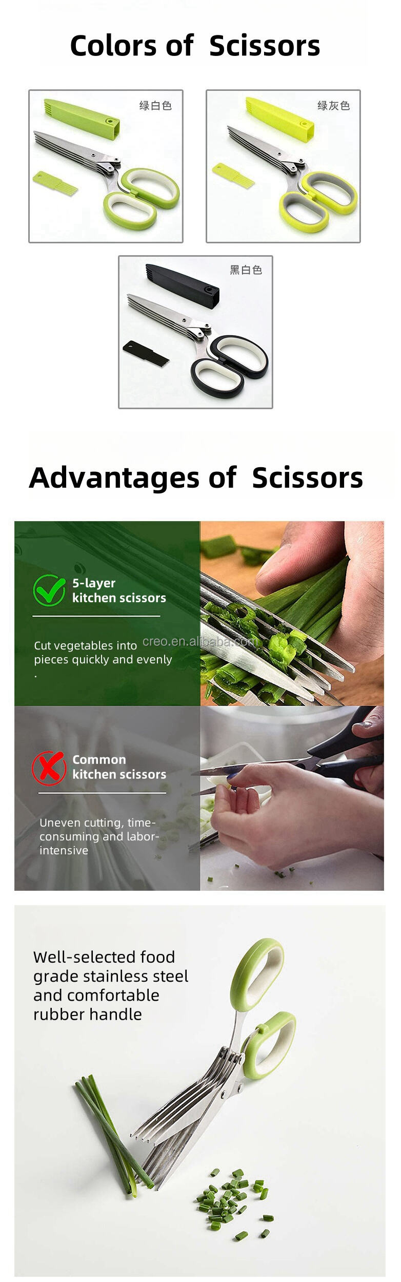 Modern Creative Stainless Steel Five-Layer Kitchen Scissors Herb Scissors Vegetable Cutter for Herbs Parsley Chilli Green Onions supplier